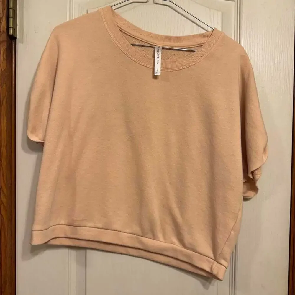 Fabletics Women's Pink and Tan Sweatshirt